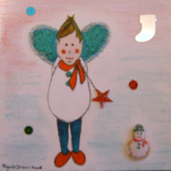 Painting titled "Mon petit bonhomme" by Agnès Dubois-Bourel, Original Artwork