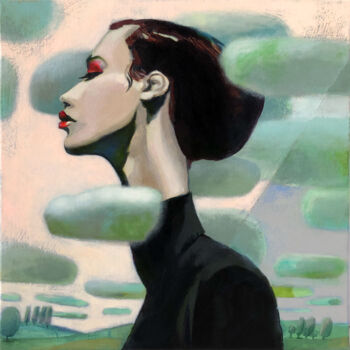Ζωγραφική με τίτλο "When your head is i…" από Agnese Kurzemniece, Αυθεντικά έργα τέχνης, Ακρυλικό Τοποθετήθηκε στο Ξύλινο φο…