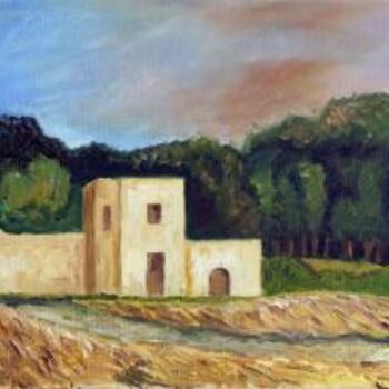 Painting titled "Masseria" by Agnese Bascià, Original Artwork, Oil