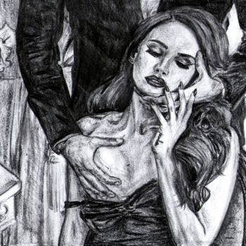 Рисунок под названием "Lana Del Rey" - Agnes Lumiere, Подлинное произведение искусства, Карандаш