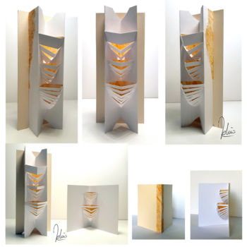 Sculpture titled "Demi coque" by Agnès Molinaro, Original Artwork, Paper