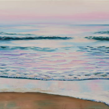 Peinture intitulée "La mer" par Agnès Vangell, Œuvre d'art originale, Huile