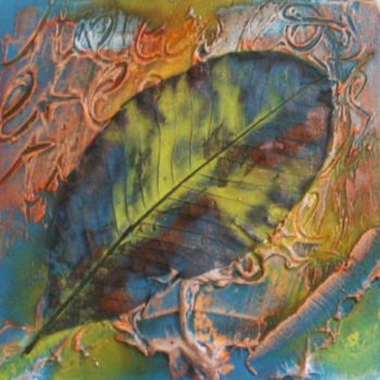 Painting titled "poisson feuille 1" by Agnex, Original Artwork