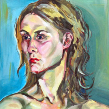 Painting titled "Femme" by Agnieszka Rozek, Original Artwork, Oil