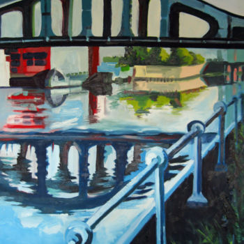 Peinture intitulée "Pont Vierendeel de…" par Agnieszka Rozek, Œuvre d'art originale, Huile
