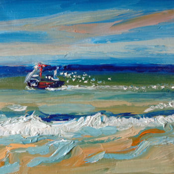 Ζωγραφική με τίτλο "Ostende" από Agnieszka Rozek, Αυθεντικά έργα τέχνης, Λάδι