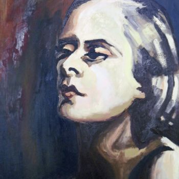 Schilderij getiteld "Tamara Lempicki" door Agnieszka Rozek, Origineel Kunstwerk, Olie