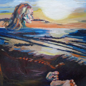 Peinture intitulée "Dans l'ombre du sol…" par Agnieszka Rozek, Œuvre d'art originale, Huile