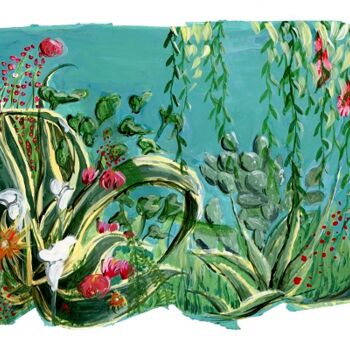 "Le jardin méditerra…" başlıklı Tablo Agnieszka Zuchowska tarafından, Orijinal sanat, Guaş boya