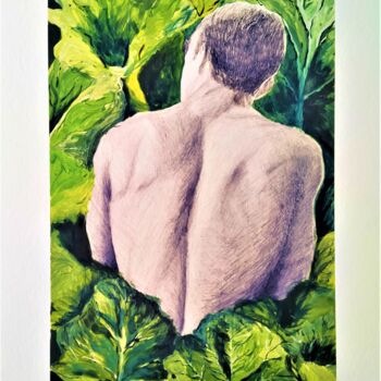 Peinture intitulée "L'homme ressurgissa…" par Agnieszka Zuchowska, Œuvre d'art originale, Gouache