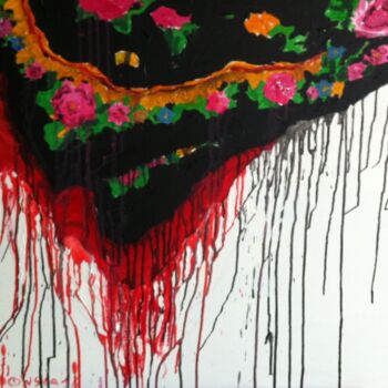 Pittura intitolato "Bloody roses." da Agnieszka Zuchowska, Opera d'arte originale, Acrilico