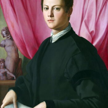 Картина под названием "Portrait d'un jeune…" - Agnolo Bronzino, Подлинное произведение искусства, Масло