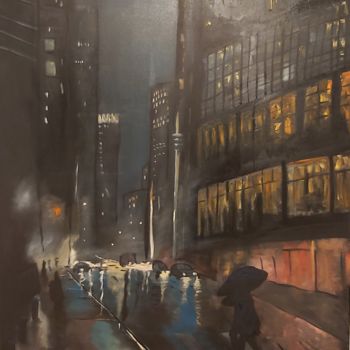 Painting titled "New York" by Aleksandar Goldbeck, Original Artwork, Oil