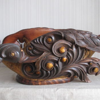Художественная композиция под названием "Ladle. Wooden sculp…" - Андрей Гомонов, Подлинное произведение искусства, Столовое…