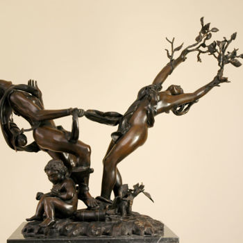 Sculpture titled "APOLLO E DAFNE" by Agos, Original Artwork, Metals