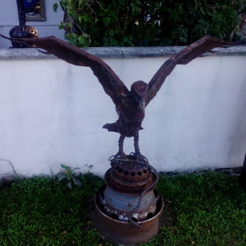 Escultura titulada "Grande Aigle" por Agostinho Dacunha, Obra de arte original, Metales
