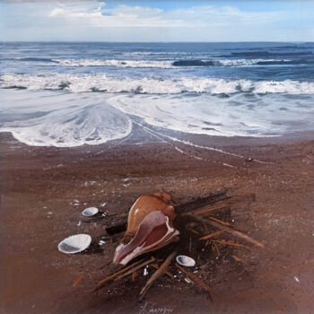 Pintura titulada "Mareggiata - Swell" por Agostino Cancogni, Obra de arte original, Oleo Montado en Bastidor de camilla de m…