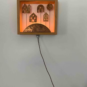 Design titled "lampada "casette"" by Agostino Girardi, Original Artwork, Metals Mounted on Wood Panel
