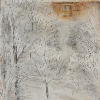 Malarstwo zatytułowany „Вид из окна” autorstwa Андрей Гудков, Oryginalna praca, Pastel