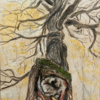 Картина под названием "Дупло дуба" - Андрей Гудков, Подлинное произведение искусства, Пастель