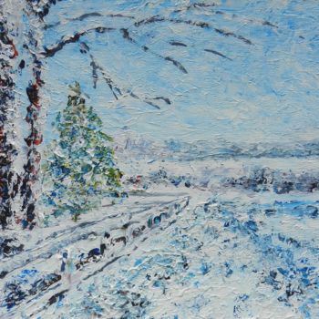 Картина под названием "Зима в пригороде" - Андрей Гудков, Подлинное произведение искусства, Акрил