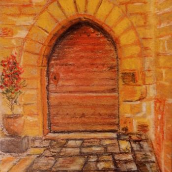 Malerei mit dem Titel "Дверь 3" von Andrei Gudkov, Original-Kunstwerk, Pastell