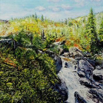 Картина под названием "Горная река" - Андрей Гудков, Подлинное произведение искусства, Масло