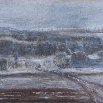 Pintura intitulada "Весенний туман" por Andrei Gudkov, Obras de arte originais, Carvão