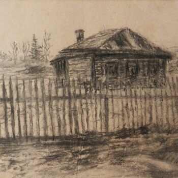 绘画 标题为“В деревне” 由Андрей Гудков, 原创艺术品, 木炭