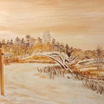 Картина под названием "Начало зимы" - Андрей Гудков, Подлинное произведение искусства, Масло