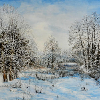 Картина под названием "Зимний день" - Андрей Гудков, Подлинное произведение искусства