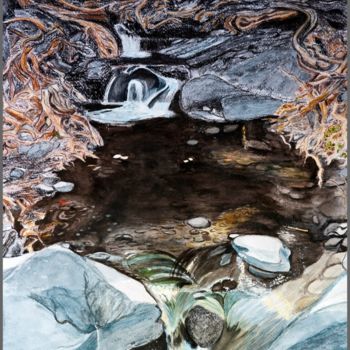 绘画 标题为“Ручей в горах” 由Андрей Гудков, 原创艺术品, 水彩