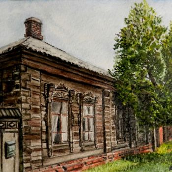 Painting titled "Верейский дом" by Andrei Gudkov, Original Artwork, Watercolor