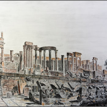 Картина под названием "Развалины города.(D…" - Андрей Гудков, Подлинное произведение искусства, Другой