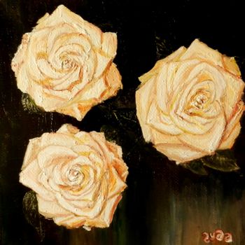 Malerei mit dem Titel "Три Розы" von Andrei Gudkov, Original-Kunstwerk, Öl