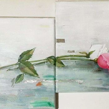 Peinture intitulée "Roses" par Andrea Muceku, Œuvre d'art originale, Huile