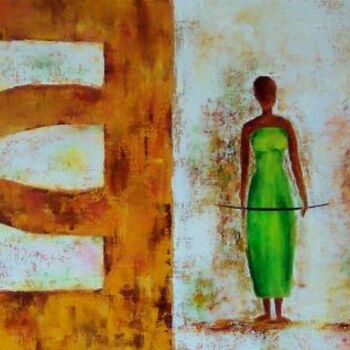 Painting titled "Africaines" by Pascale Aguettaz Bellanger, Original Artwork