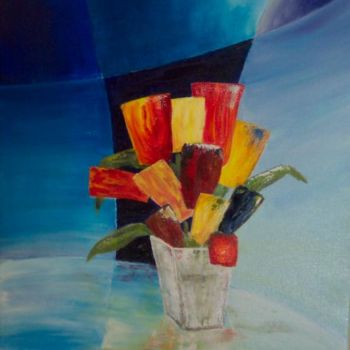 Malerei mit dem Titel "Bouquet" von Pascale Aguettaz Bellanger, Original-Kunstwerk