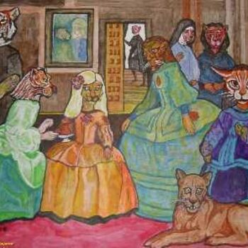 Pittura intitolato "Las Meninas Mininas" da Antonio Guijarro-Morales, Opera d'arte originale