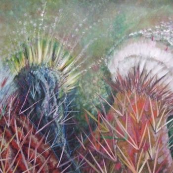 Painting titled "serie: cactus" by Emir Aguilar, Original Artwork, Acrylic