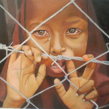 Картина под названием "la-esclavitud-se-ex…" - Agustin, Подлинное произведение искусства, Масло