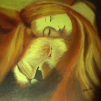 Pintura titulada "el-sueno-del-leon.j…" por Agustin, Obra de arte original, Oleo