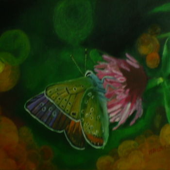 Pintura titulada "una-mariposa-hermos…" por Agustin, Obra de arte original, Oleo