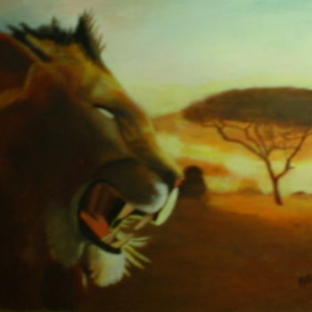 Pintura titulada "amanecer-del-leon.j…" por Agustin, Obra de arte original, Oleo