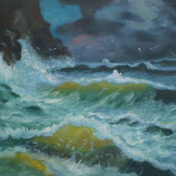 Pintura titulada "mar-brava.jpg" por Agustin, Obra de arte original, Oleo