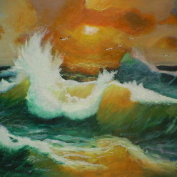 Schilderij getiteld "tormenta.jpg" door Agustin, Origineel Kunstwerk, Olie