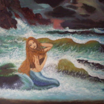 Schilderij getiteld "sirenita.jpg" door Agustin, Origineel Kunstwerk, Olie