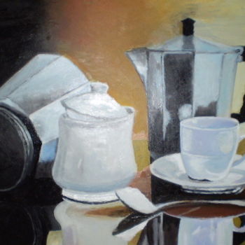 「un-buen-cafe.jpg」というタイトルの絵画 Agustinによって, オリジナルのアートワーク, オイル
