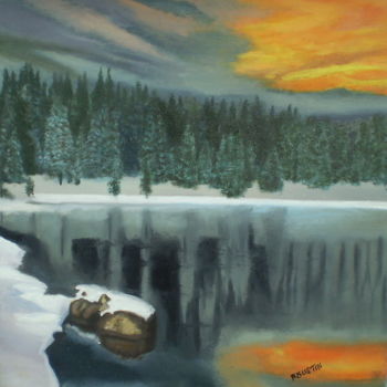 Pintura titulada "bosque-nevado.jpg" por Agustin, Obra de arte original, Oleo
