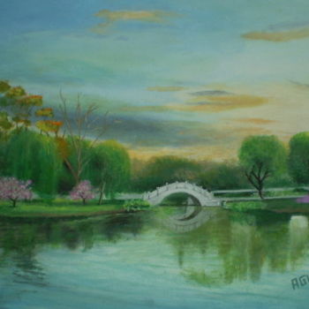 Malarstwo zatytułowany „parque-japone.jpg” autorstwa Agustin, Oryginalna praca, Olej